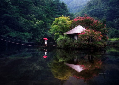 Nao lòng với cảnh thiên nhiên tuyệt đẹp như soi bóng nước gương hồ ở Hàn Quốc